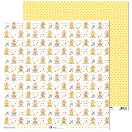 Pack 5 Papeles Decorados 12X12" 180 G Bebes Nuestro Peque 19 Fsc Anita