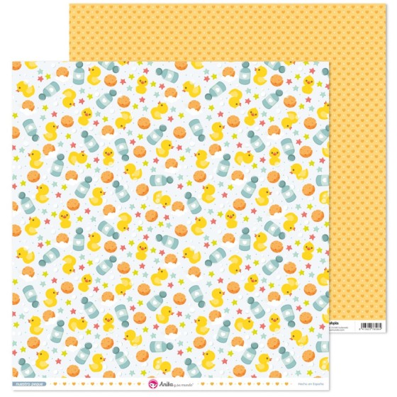 Pack 5 Papeles Decorados 12X12" 180 G Patos Nuestro Peque 19 Fsc Anita