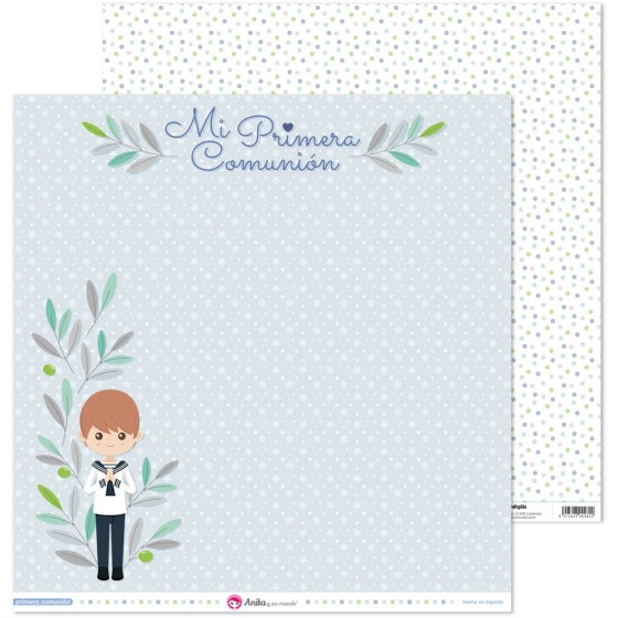 Pack 5 Papeles Decorados 12X12" 180 G Niño Primera Comun.20 El Fsc Anita