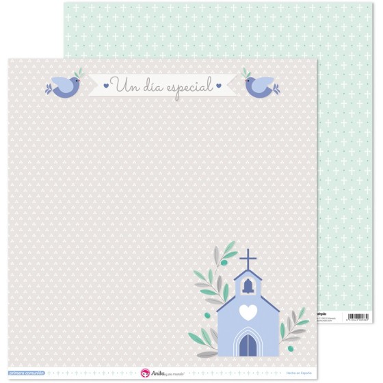 Pack 5 Papeles Decorados 12X12" 180 G Iglesia Primera Comun.20 El Fsc Anita