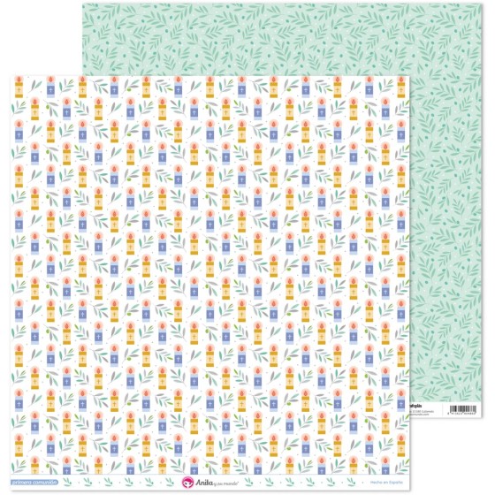 Pack 5 Papeles Decorados 12X12" 180 G Velas Primera Comun.20 El Fsc Anita
