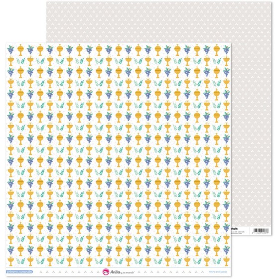 Pack 5 Papeles Decorados 12X12" 180 G Caliz Primera Comun.20 El Fsc Anita