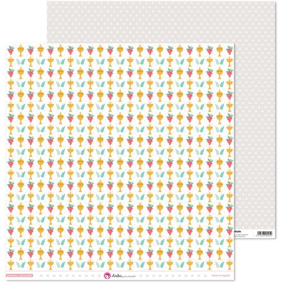 Pack 5 Papeles Decorados 12X12" 180 G Caliz Primera Comun.20 Ell Fsc Anita