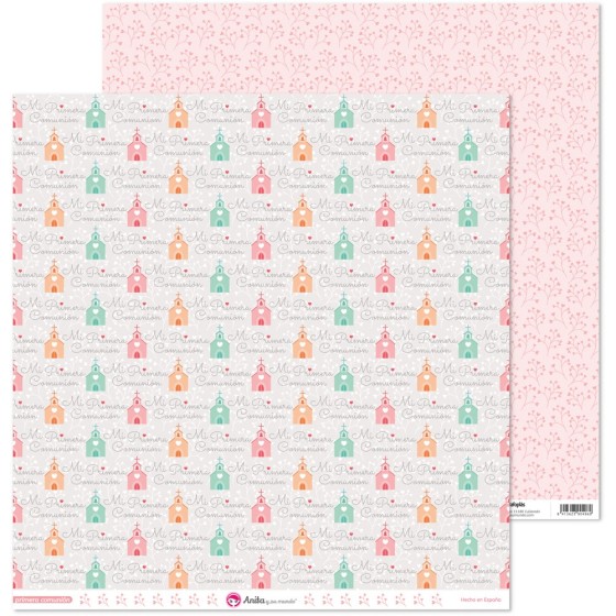 Pack 5 Papeles Decorados 12X12" 180 G Iglesia Primera Comun.20 Ell Fsc Anita