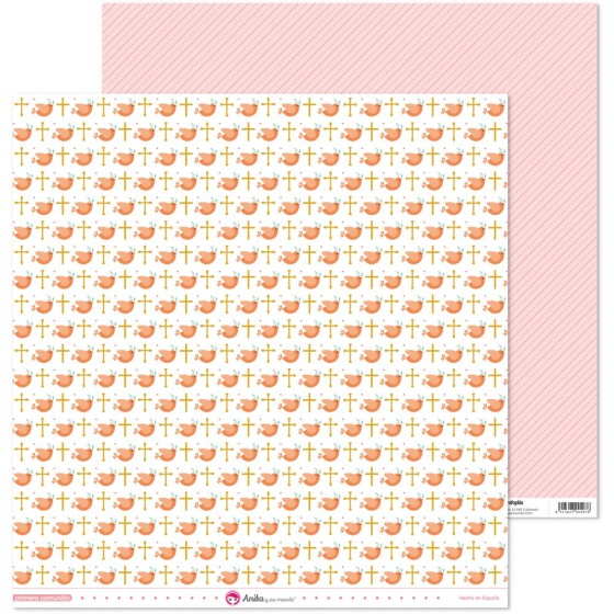 Pack 5 Papeles Decorados 12X12" 180 G Paloma Primera Comun.20 Ell Fsc Anita