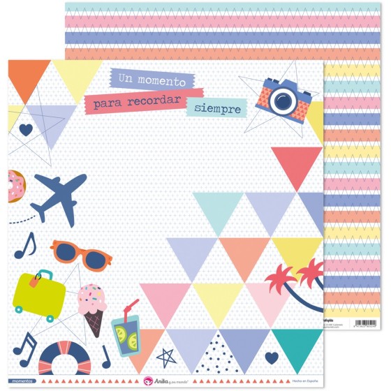 Pack 5 Papeles Decorados 12X12" 180 G Recuerdo Momentos Fsc Anita