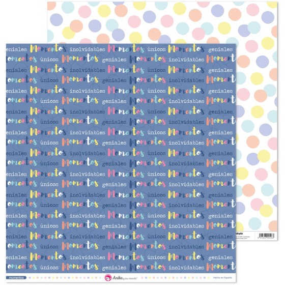 Pack 5 Papeles Decorados 12X12" 180 G Momentos Momentos Fsc Anita