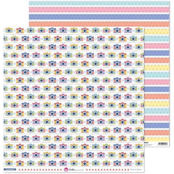 Pack 5 Papeles Decorados 12X12" 180 G Camara Momentos Fsc Anita