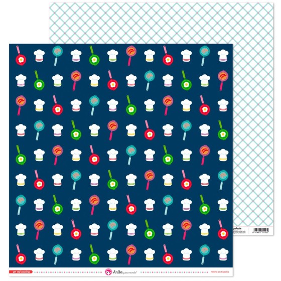 Pack 5 Papeles Decorados 12X12" 180 G Sarten En Mi Cocina 16 Fsc Anita
