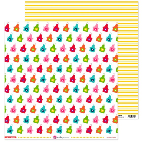 Pack 5 Papeles Decorados 12X12" 180 G Delantales En Mi Cocina 16 Fsc Anita