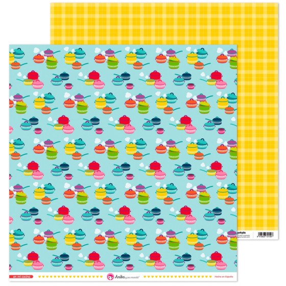 Pack 5 Papeles Decorados 12X12" 180 G Ollas En Mi Cocina 16 Fsc Anita