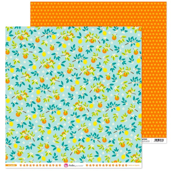 Pack 5 Papeles Decorados 12X12" 180 G Citricos Mi Jardin 16 Fsc Anita