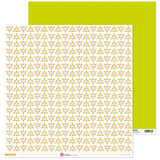 Pack 5 Papeles Decorados 12X12" 180 G Flores Mi Jardin 16 Fsc Anita