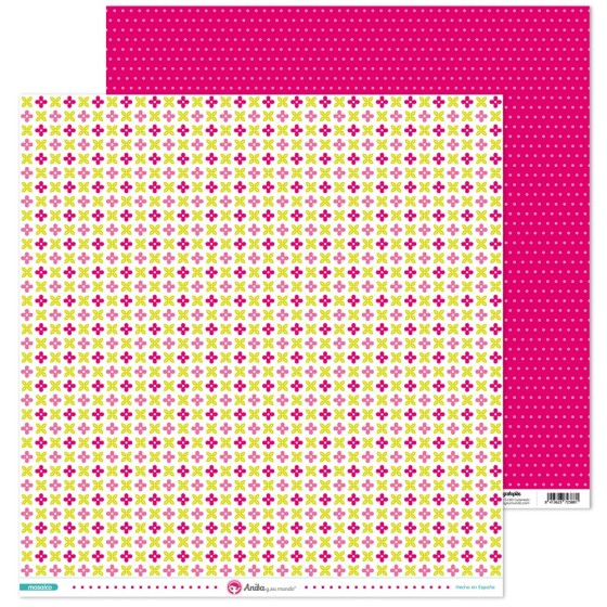 Pack 5 Papeles Decorados 12X12" 180 G Flores Rosas Mosaico 16 Fsc Anita