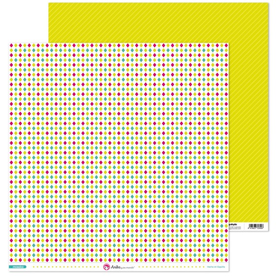 Pack 5 Papeles Decorados 12X12" 180 G Rombos Mosaico 16 Fsc Anita