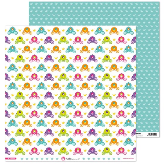 Pack 5 Papeles Decorados 12X12" 180 G Carroza De Cuento 16 Fsc Anita