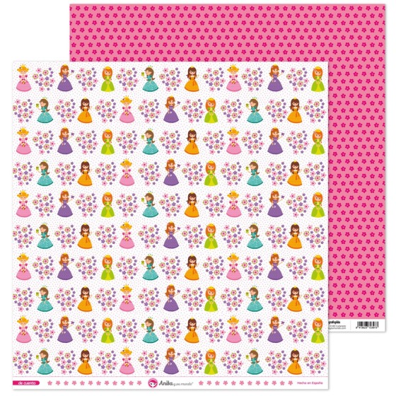 Pack 5 Papeles Decorados 12X12" 180 G Princesa De Cuento 16 Fsc Anita