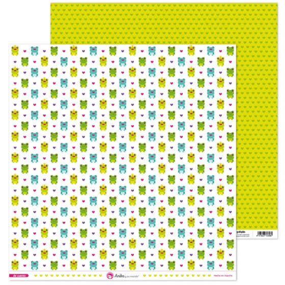 Pack 5 Papeles Decorados 12X12" 180 G Ranas De Cuento 16 Fsc Anita