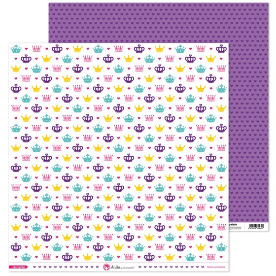 Pack 5 Papeles Decorados 12X12" 180 G Coronas De Cuento 16 Fsc Anita