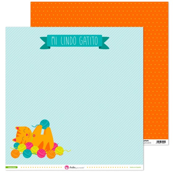 Pack 5 Papeles Decorados 12X12" 180 G Gatos Mascotas 16 Fsc Anita