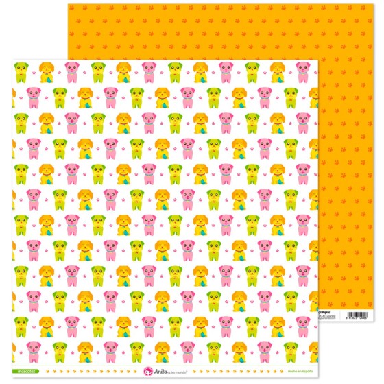Pack 5 Papeles Decorados 12X12" 180 G Perros Mascotas 16 Fsc Anita