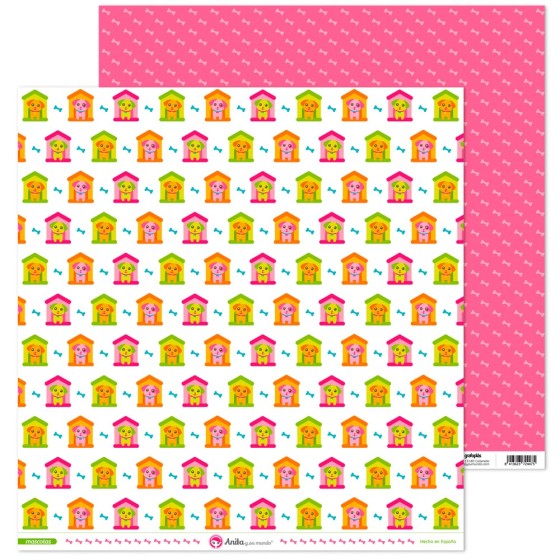 Pack 5 Papeles Decorados 12X12" 180 G Caseta Mascotas 16 Fsc Anita