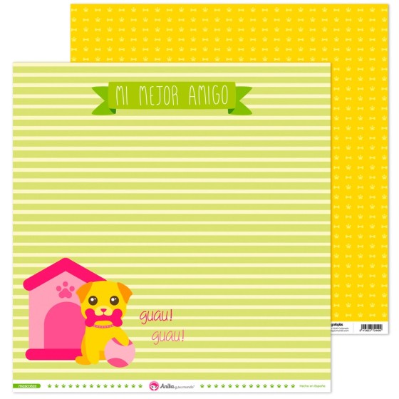 Pack 5 Papeles Decorados 12X12" 180 G Perro Mascotas 16 Fsc Anita