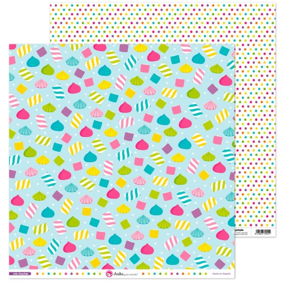 Pack 5 Papeles Decorados 12X12" 180 G Nubes Mis Chuches 16 Fsc Anita