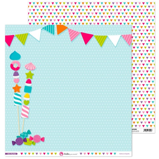 Pack 5 Papeles Decorados 12X12" 180 G Brocheta Mis Chuches 16 Fsc Anita