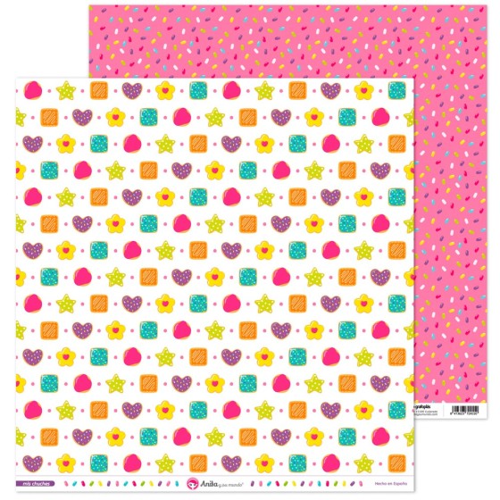 Pack 5 Papeles Decorados 12X12" 180 G Pastas Mis Chuches 16 Fsc Anita