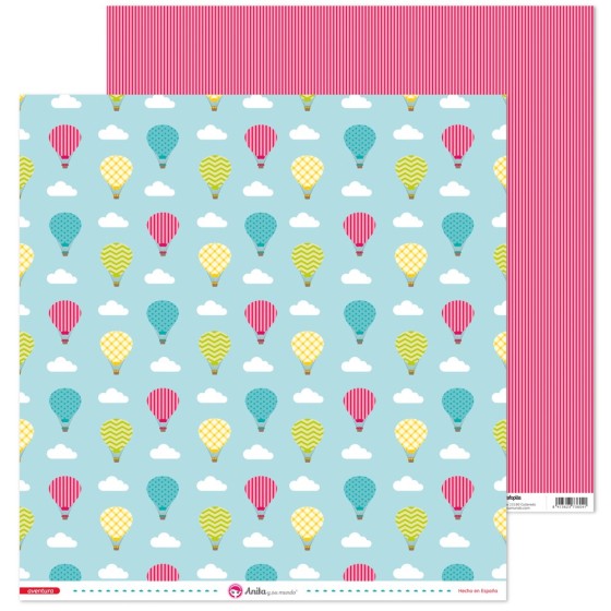 Pack 5 Papeles Decorados 12X12" 180 G Globos Aventura 17 Fsc Anita