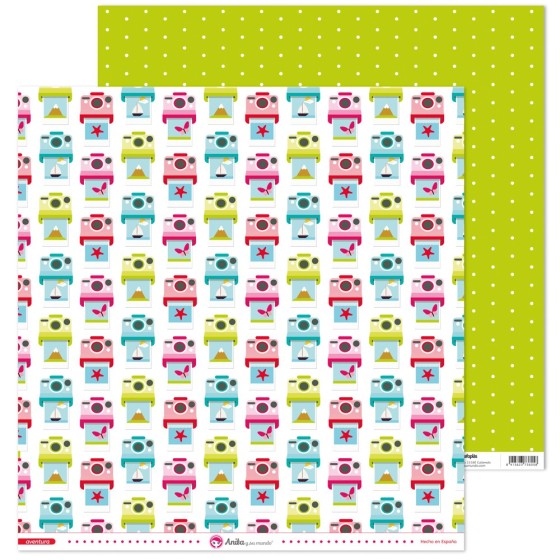 Pack 5 Papeles Decorados 12X12" 180 G Polaroid Aventura 17 Fsc Anita