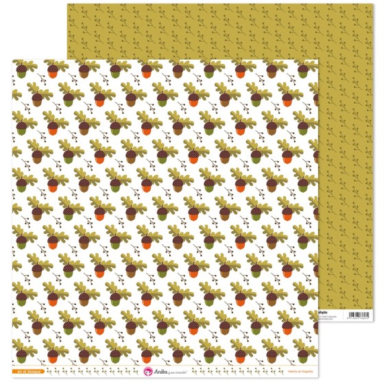 Pack 5 Papeles Decorados 12X12" 180 G Bellota En El Bosque 17 Fsc Anita