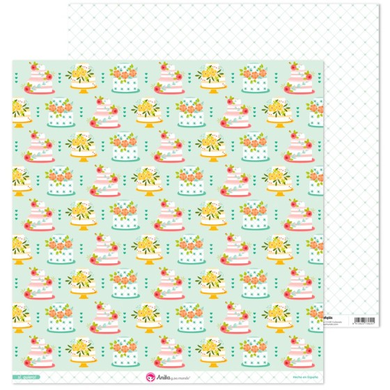 Pack 5 Papeles Decorados 12X12" 180 G Tartas Si Quiero! 17 Fsc Anita