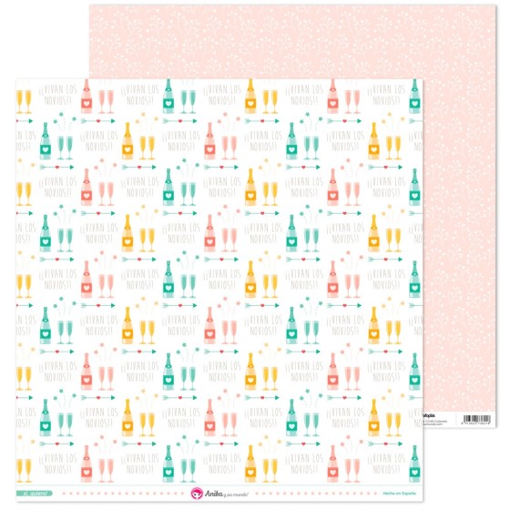 Pack 5 Papeles Decorados 12X12" 180 G Champan Si Quiero! 17 Fsc Anita