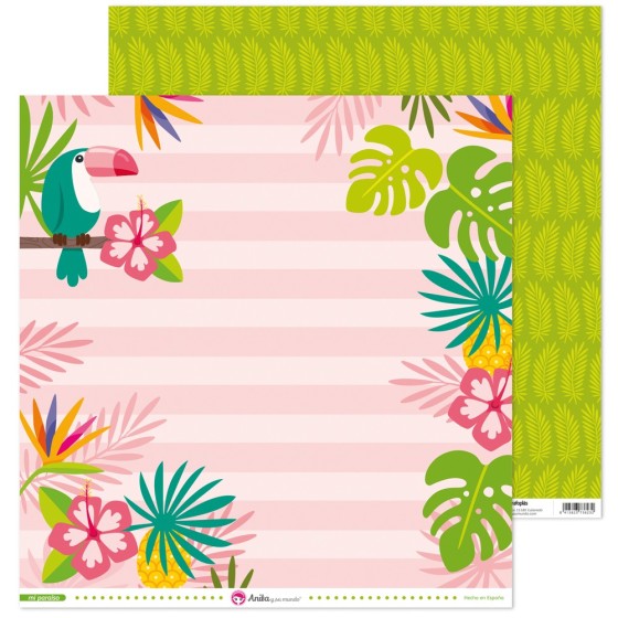 Pack 5 Papeles Decorados 12X12" 180 G Tucan Mi Paraiso 17 Fsc Anita