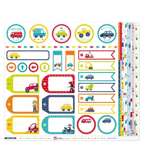 Pack 13 Papeles Decorados 12X12" 180 G Sobre Ruedas 16 Fsc Anita