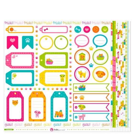 Pack 13 Papeles Decorados 12X12" 180 G Mascotas 16 Fsc Anita