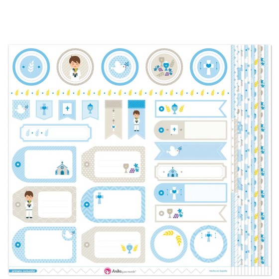 Pack 13 Papeles Decorados 12X12" 180 G 1ªcomunion Niño 16 Fsc Anita