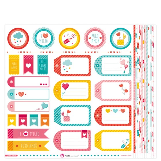 Pack 13 Papeles Decorados 12X12" 180 G Puro Amor 17 Fsc Anita