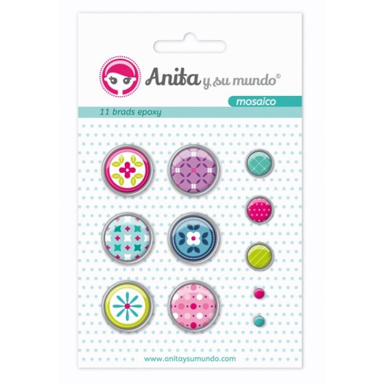 Pack 11 Brads Epoxy Mosaico 16 Anita