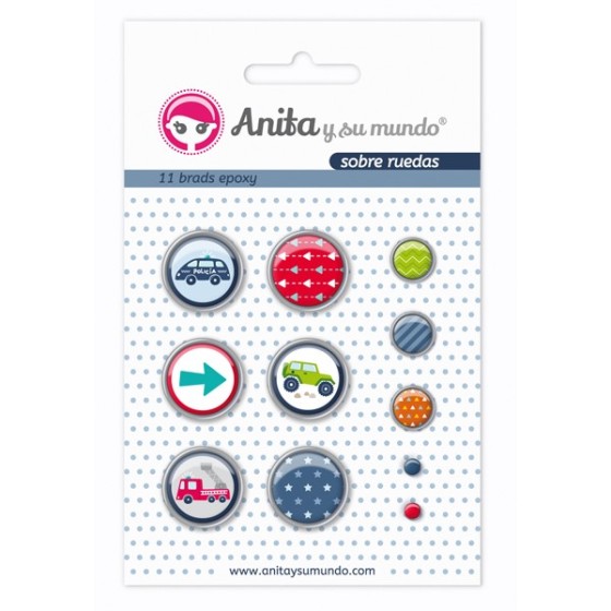 Pack 11 Brads Epoxy Sobre Ruedas 16 Anita