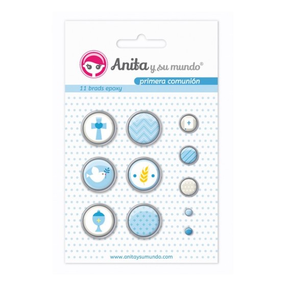 Pack 11 Brads Epoxy 1ªcomunion Niño 16 Anita