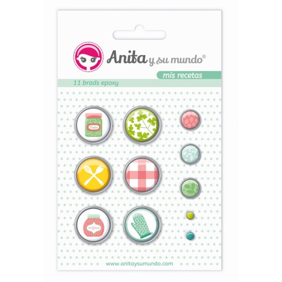 Pack 11 Brads Epoxy Mis Recetas Anita