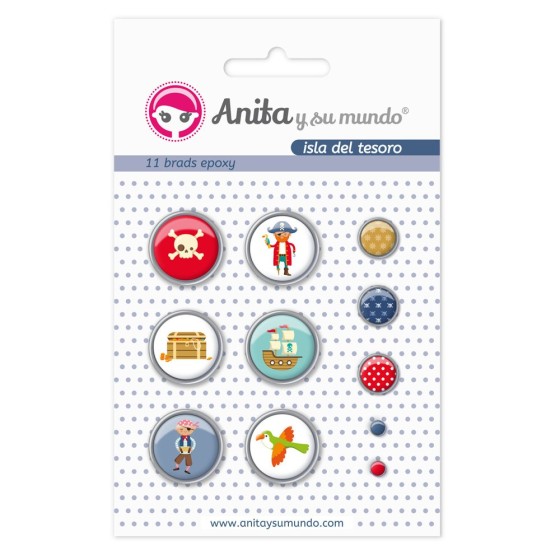 Pack 11 Brads Epoxy Isla Del Tesoro Anita