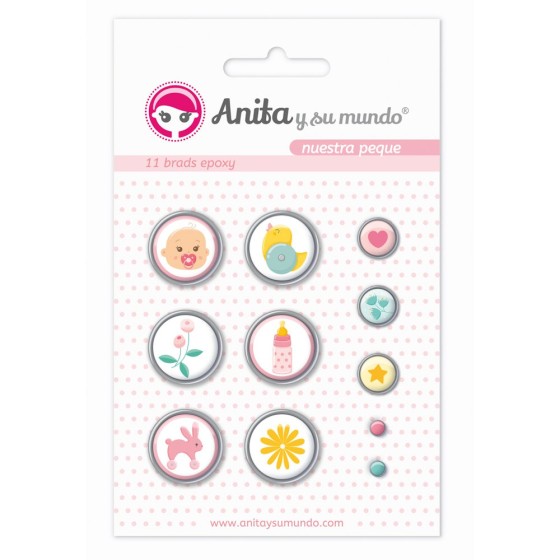 Pack 11 Brads Epoxy Nuestra Peque 19 Anita