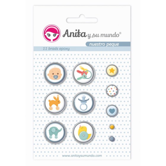 Pack 11 Brads Epoxy Nuestro Peque 19 Anita