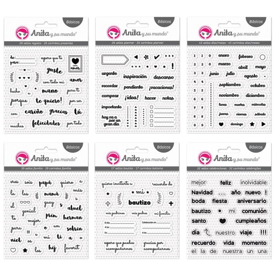 Pack 17 Sellos Acrílicos Bautizo Basicos Scrapbooking Anita