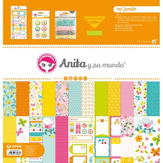 Kit Scrapbooking Bolsa Mi Jardin 16 Anita
