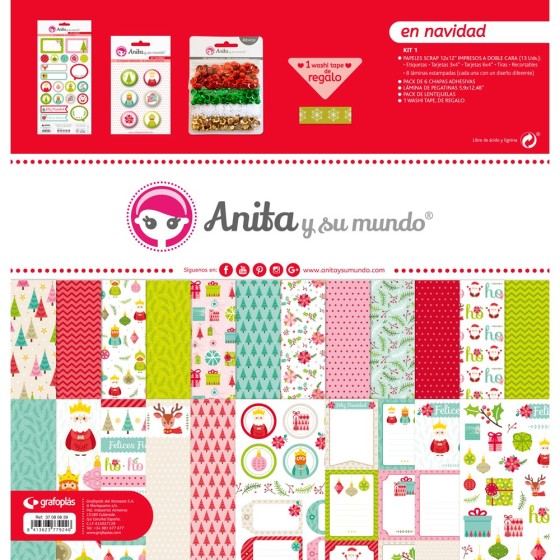 Kit Scrapbooking Bolsa En Navidad Anita